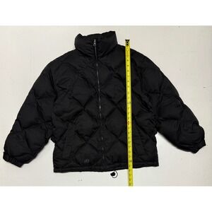Eddie Bauer Womens Diamond Quilted Down Puffer Jacket Black M/M